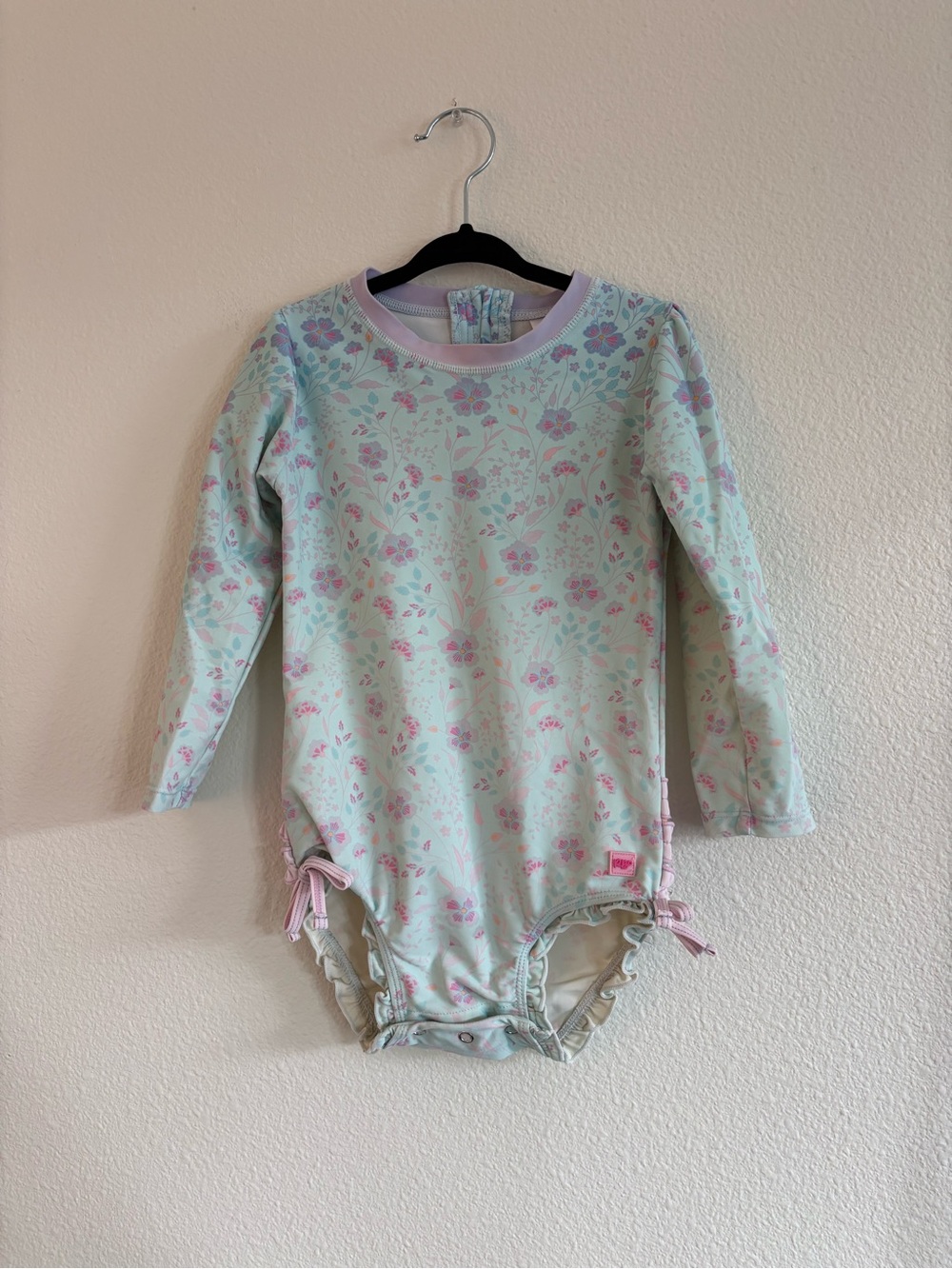 RuffleButts long-sleeve one-piece rash guard swimsuit size 3T